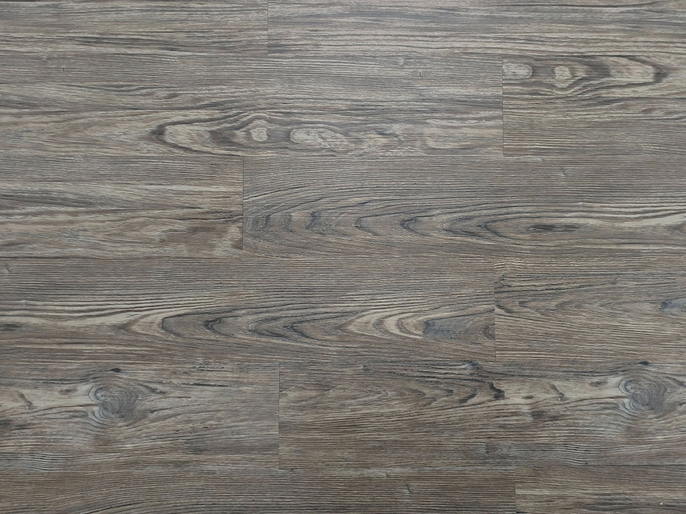 کفپوش LVT خاکستری روشن چوب قهوه ای 6×36 اینچ چسب خشک 2 میلی متری