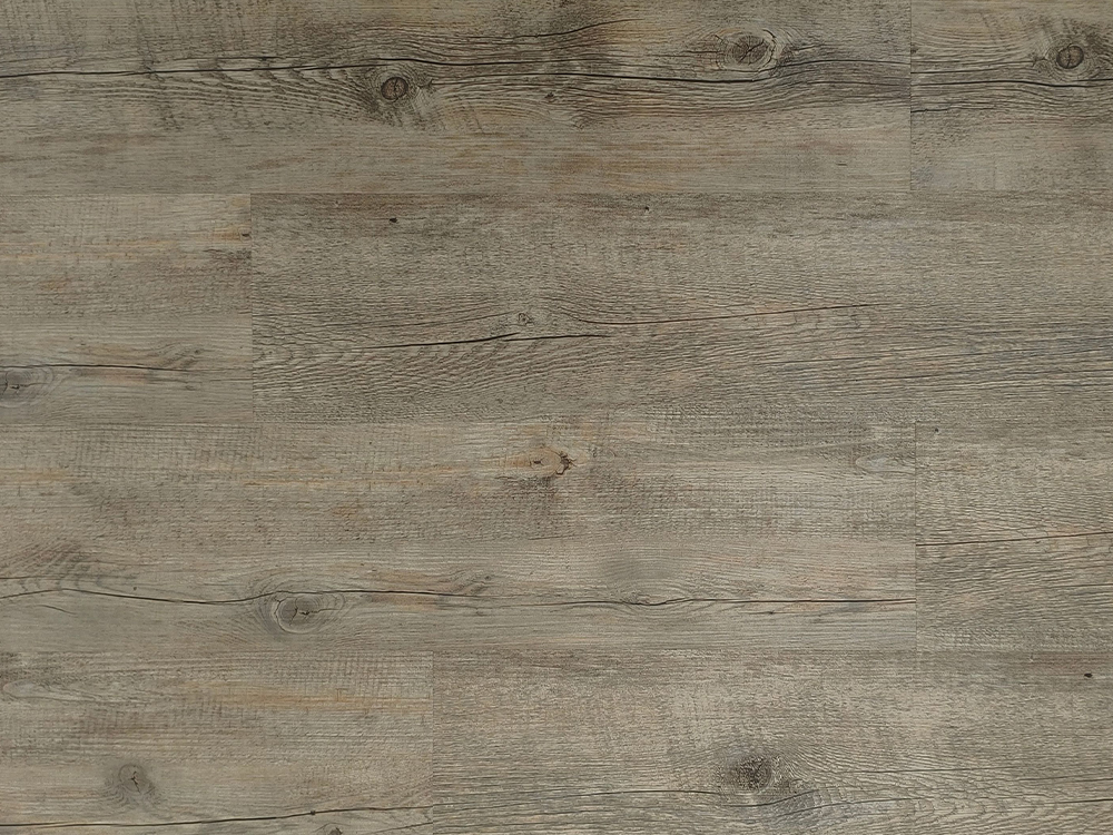 کفپوش LVT خاکستری روشن قهوه ای دانه چوب 7.25×48 اینچ 5 میلی متر Uniclick Lock ضد آب سازگار با محیط زیست متوسط